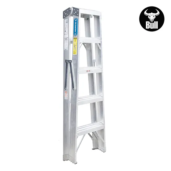 ESCALERA ALUMINIO TIJERA DOBLE ACCESO 5 PASOS 150KG 1.53m ATD150-5IA AMERICAN BULL