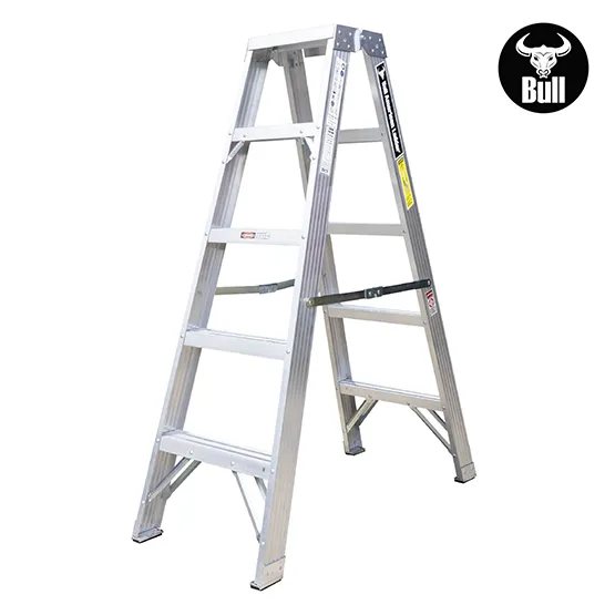 ESCALERA ALUMINIO TIJERA DOBLE ACCESO 5 PASOS 150KG 1.53m ATD150-5IA AMERICAN BULL