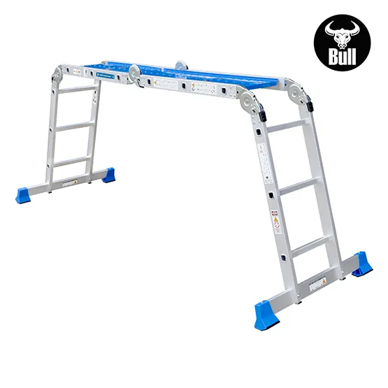 ESCALERA ALUMINIO MULTIUSOS + PLATAFORMA 12 PASOS 150KG AM150-12IA+ PASOS AMERICAN BULL