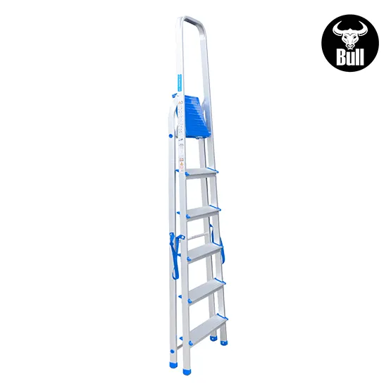 ESCALERA ALUMINIO TIPO BANQUETA 6 PASOS 150KG 1.28m AB150-6IA AMERICAN BULL