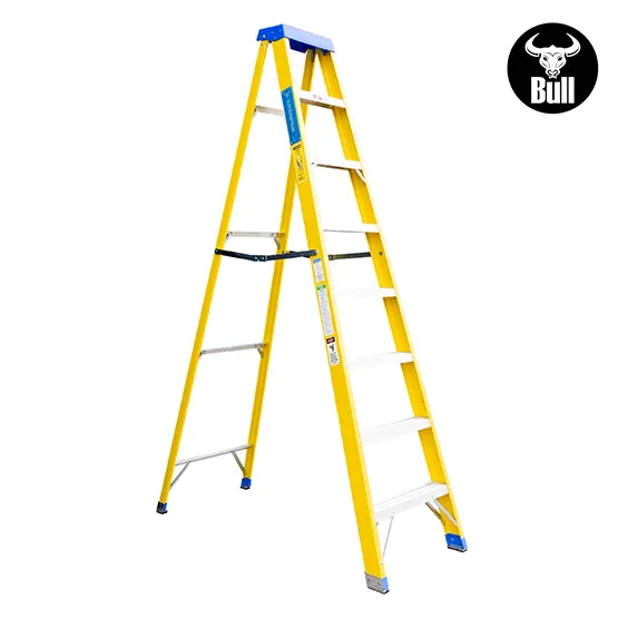 ESCALERA FIBRA SIMPLE ACCESO 8 PASOS 113KG 2.44m FTS113-8I AMERICAN BULL