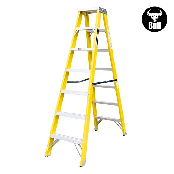 ESCALERA FIBRA TIJERA DOBLE ACCESO 7 PASOS 150KG 2.13m FTD150-7IA AMERICAN BULL