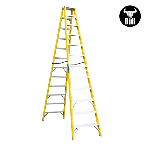 ESCALERA FIBRA TIJERA DOBLE ACCESO 12 PASOS 150KG 3.66m FTD150-12IA AMERICAN BULL