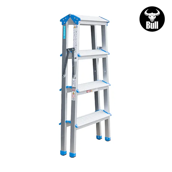 ESCALERA ALUMINIO TIPO BANQUETA DOBLE 4 PASOS 150KG 0.88m ABD150-4IA AMERICAN BULL