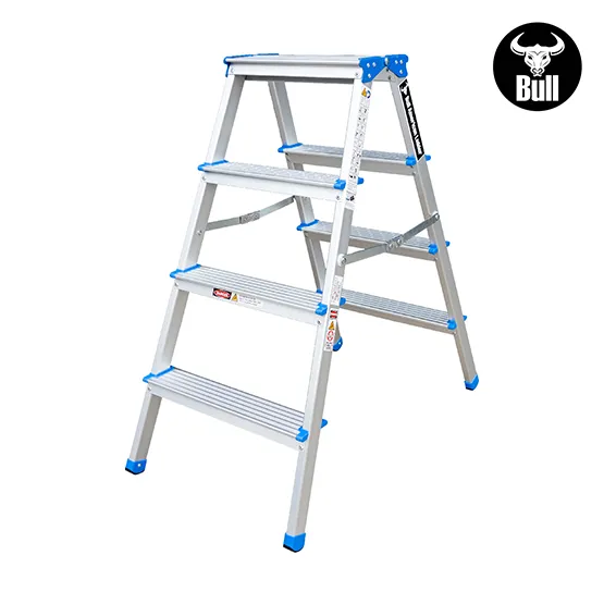 ESCALERA ALUMINIO TIPO BANQUETA DOBLE 4 PASOS 150KG 0.88m ABD150-4IA AMERICAN BULL