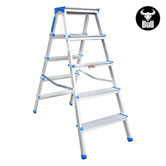 ESCALERA ALUMINIO TIPO BANQUETA DOBLE 5 PASOS 150KG 1.11m ABD150-5IA AMERICAN BULL