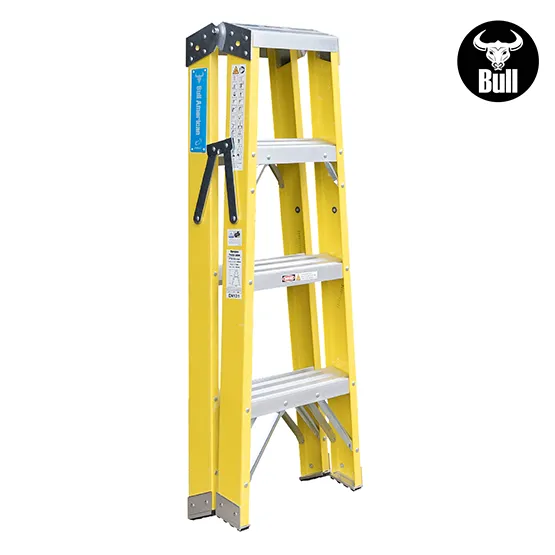 ESCALERA FIBRA TIJERA DOBLE ACCESO 4 PASOS 150KG 1.22m FTD150-4IA AMERICAN BULL