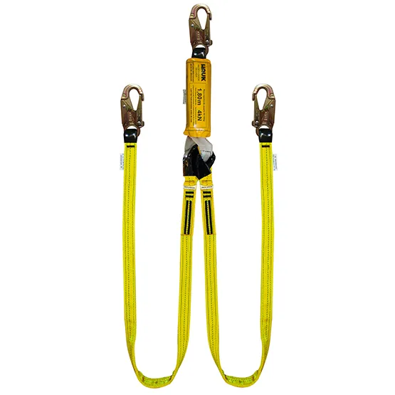 LÍNEA CONEXIÓN DOBLE, 1.8m, AMORTIGUADOR, 3 GANCHOS 3/4