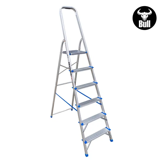 ESCALERA ALUMINIO TIPO BANQUETA ECONOMIC 6 PASOS 150KG 1.28m EAB150-6IA AMERICAN BULL