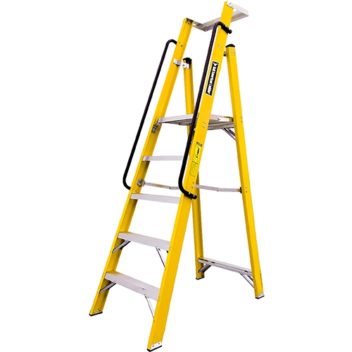 ESCALERA FIBRA TIPO PLATAFORMA 12 PASOS 136KG ALT PLAT 3.44 FTP136-12IA AMERICAN BULL