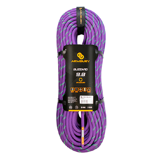 BLIZZARD DRY PRO 9.8 CUERDA DINAMICA 9.8mm X 70MTS TERMINALES SELLADOS MORADO / DUO COLOR 8.9 KN 4111546 ARMBURY