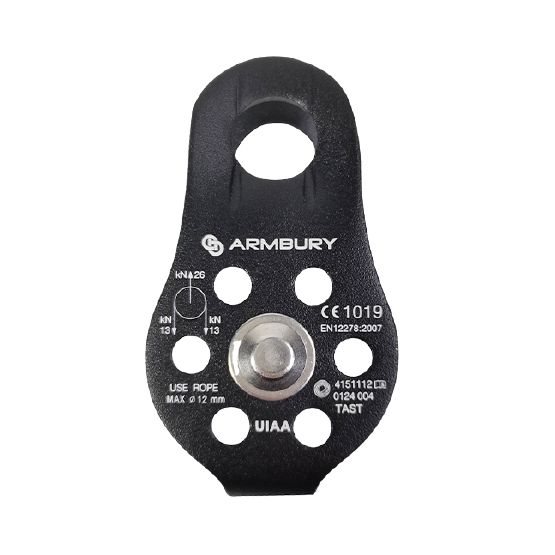 POLEA SIMPLE FIJA ALUMINIO 12MM NEGRO 26 kN CE-EN 12278 TAST FIXED BLACK - 4151112 ARMBURY