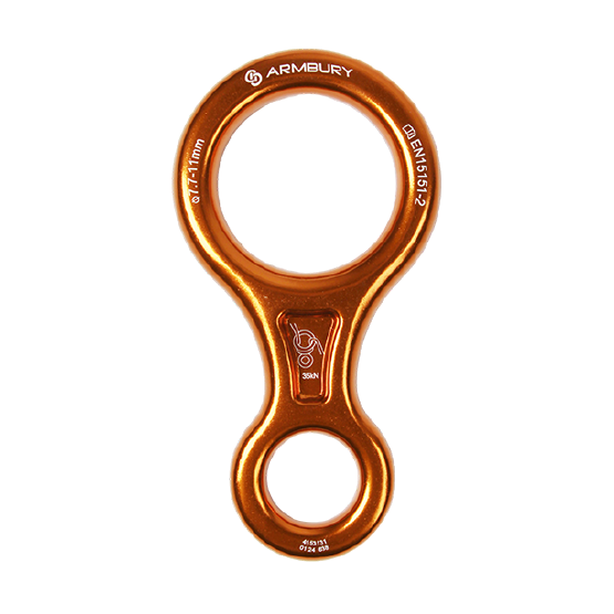 DESCENSOR TIPO OCHO ALUMINIO NARANJA 35 kN EN 15151-2 FIGURE 8 ORANGE - 4153131 ARMBURY
