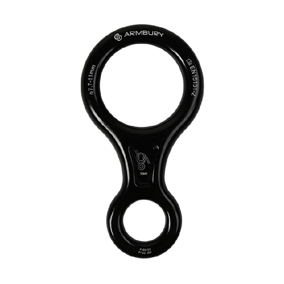 DESCENSOR TIPO OCHO ALUMINIO NEGRO 35 kN EN 15151-2 FIGURE 8 BLACK - 4153133 ARMBURY