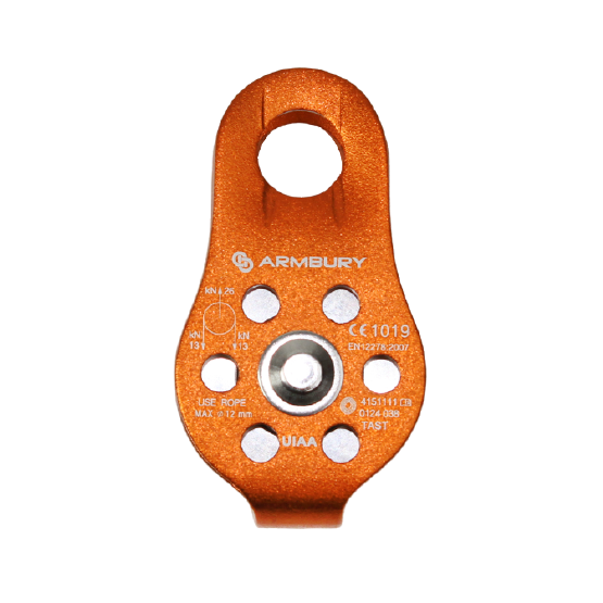 POLEA SIMPLE FIJA ALUMINIO 12MM NARANJA 26 kN CE-EN 12278 TAST FIXED ORANGE - 4151111 ARMBURY
