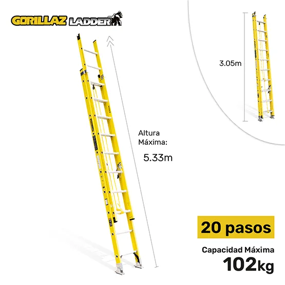 FIBRA ESCALERA EXTENSION 5.37m GFTT20-II GORILLAZ 102KG