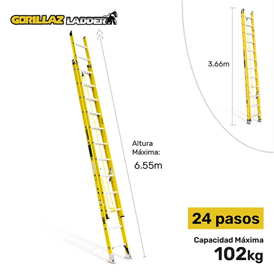 FIBRA ESCALERA EXTENSION 6.59m GFTT24-II GORILLAZ 102KG