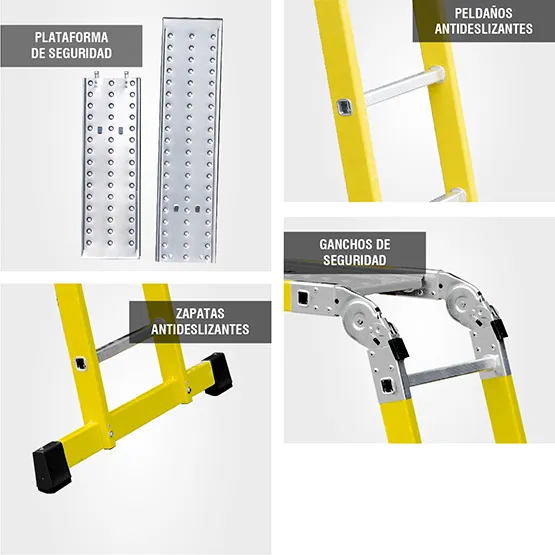 FIBRA ESCALERA MULTIPROPOSITO GFM12-IA+ PASOS GORILLAZ 150KG