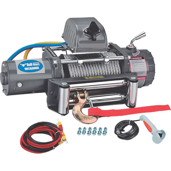 WINCHE 12V MODELO WC-8000LBS AMERICAN BULL - VELOCIDAD: 1.8~5.4m/min 29mts